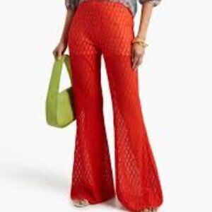 M Missoni Crochet-knit Cotton-blend Wide-leg Pants